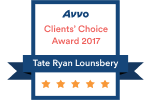 Avvo Clients Choice Award 2017 - Tate Ryan Lounsbery